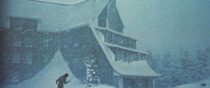 The Shining Overlook Hotel winter exterior