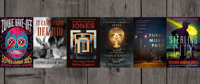 Covers of six different Stephen Graham Jones books.